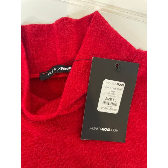 NWT Fashion Nova Red Got it Like That Top & Unmatched Faux Leather Skirt LOT L - Picture 5 of 11